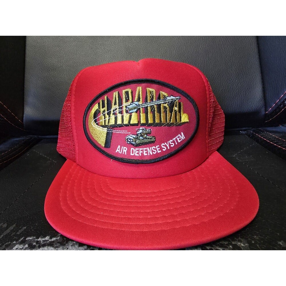 Vintage Chaparral Air Defense System Hat Red Gold Snap Back Allred Specialties